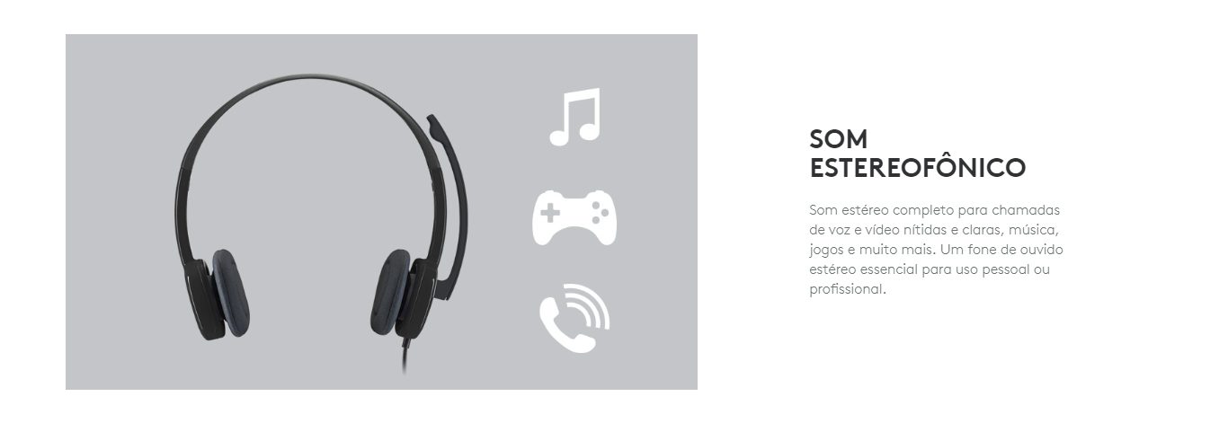 Headset Logitech H151 Estéreo Analógico P3 Preto